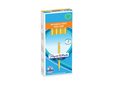 Vulpotlood Paper Mate non stop 0.7mm HB met clip en gum geel