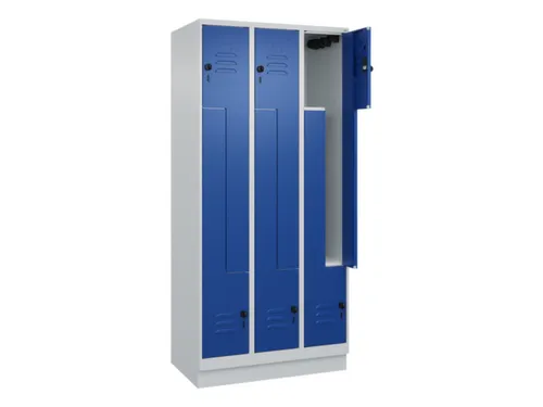 Z-garderobekast,HxBxD 1950x900x500mm,vak B 150/300mm,draaigrendel