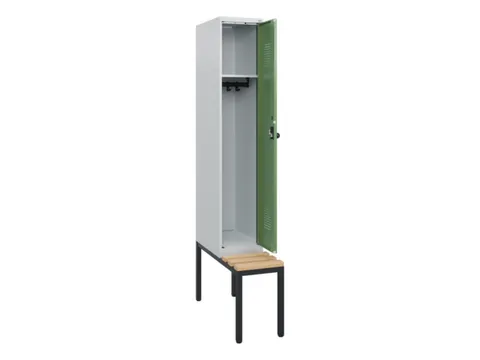 locker met bank,HxBxD 1950x300x815mm,1vak,vak B 300mm,draaigrendel