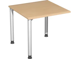 koppelelement voor bureau,HxBxD 680-800x800x800mm,blad beuken,hoekig - 1