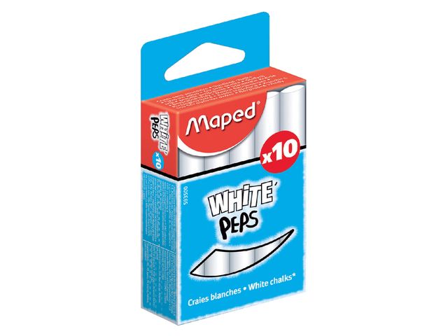 Schoolbordkrijt Maped White'Peps set á 10 stuks wit | SchoolbordenShop.nl