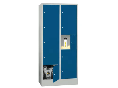 lockerkast,HxBxD 1850x800x500mm,2x5vakken,RAL7035,front RAL5010