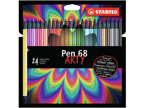 Viltstift STABILO Pen 68/24 Arty medium assorti etui à 24 stuks
