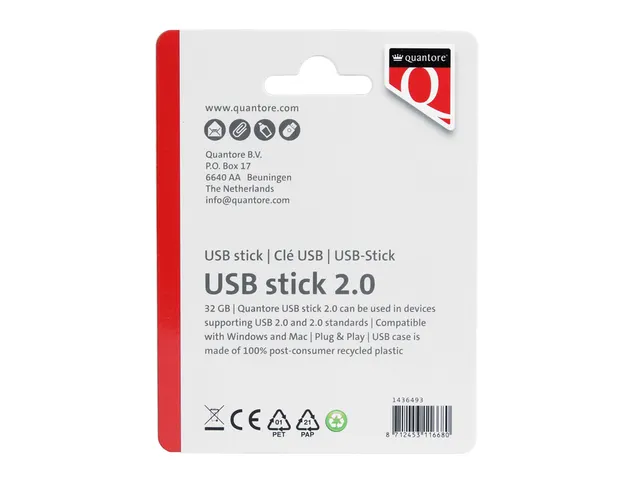 Quantore USB-stick 2.0 32GB Zwart