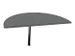 aanbouwtafel,HxBxD 740x1400x700mm,halfrond,MS-donkergrijs