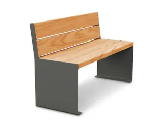 zitbank,B 1200mm,3latten,hout-zitting licht eikenhout,zitting H 450mm - 2