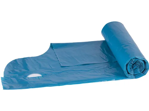 Donau Eco vuilniszak met handvatten LDPE 30 micron 60L 10 stuks blauw