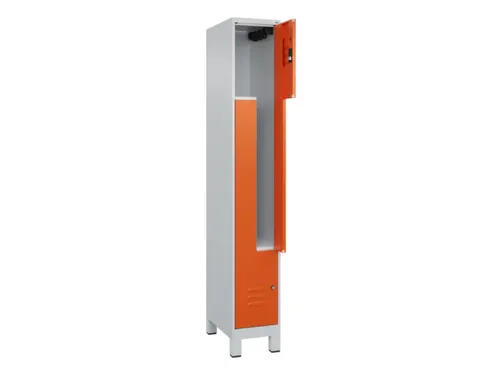 Z-garderobekast,HxBxD 1950x300x500mm,vak B 150/300mm,cil.-slot,voeten