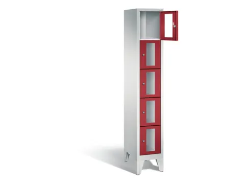 Lockerkast 1850x320x500mm 1x5 vakken Cilinderslot Poten, RAL3003