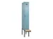 locker met bank,voor scheiding van kleding,HxBxD 2120x300x815mm,1vak