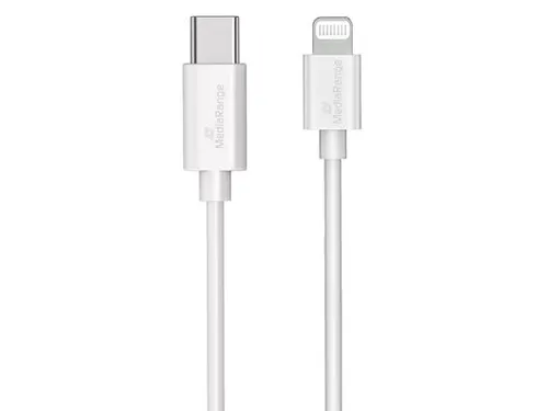 MediaRange Apple Lightning naar USB C kabel 1 m Wit