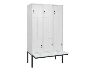 Z-garderobekast,HxBxD 2120x1200x815mm,6vak,vak B 400mm,draaigrendel - 1