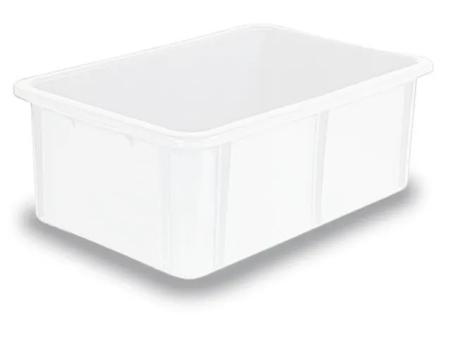 Stapelbak Pe Hxlxb 215X600X400Mm Inhoud 40L Naturel Wit