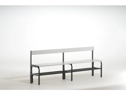 omkleedbank,HxLxD 770x2000x375mm,alu. lijsten,frame staal RAL7016