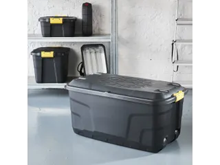 Robuuste Opbergbox 145 Liter Zwart Met Wielen - 2
