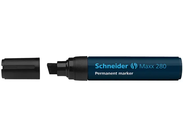 Marqueur Schneider Maxx 280 permanent noir, pointe biseautée