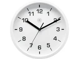 wandklok NXT diameter 20cm kunststof wit, witte wijzerplaat