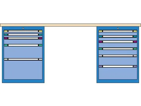 werkbank,HxBxD 840x2000x700mm,multiplexblad,RAL7035,front RAL7035