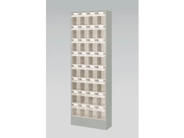 Transparante Magazijnbakken 32Bakken Abs-Kunststof Corpus Ral7035