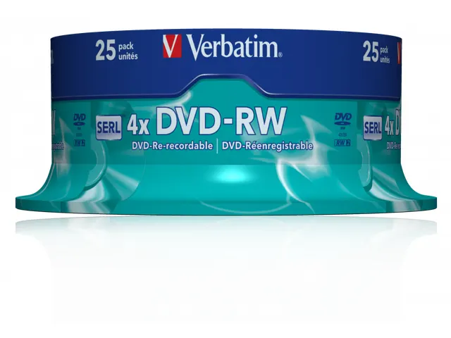 DVD-RW Matzilver 4.7GB 4x 25 Stuks