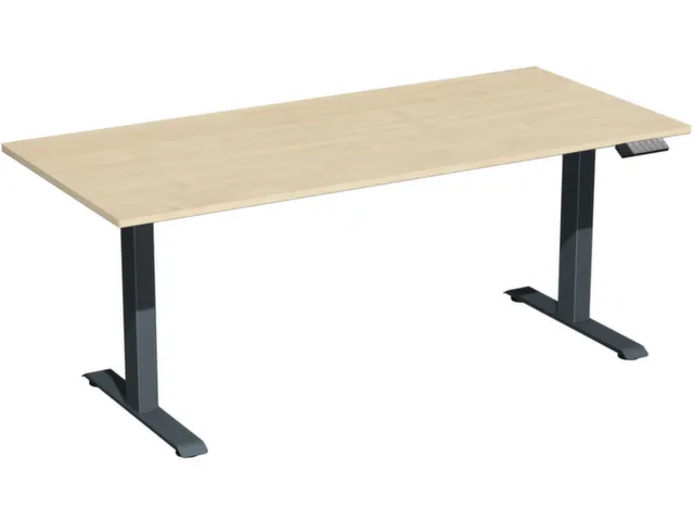 Elektrisch ihv bureau,HxBxD 630-1280x1800x800mm,blad esdoorn