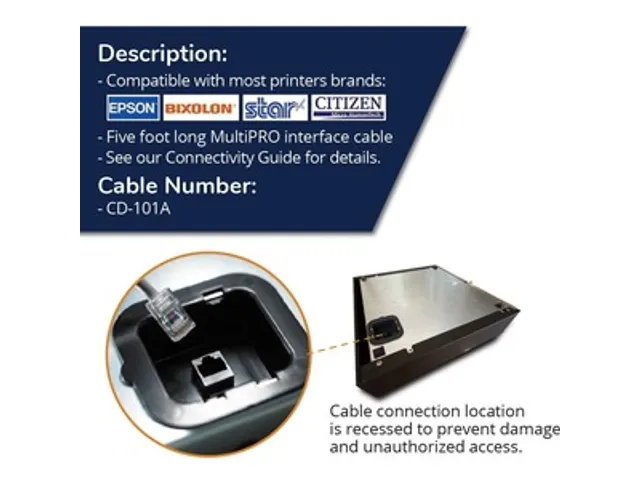 Netwerk Kabel 1.52 m RJ-12/RJ-45 voor Printer of Kassa Lade Zwart