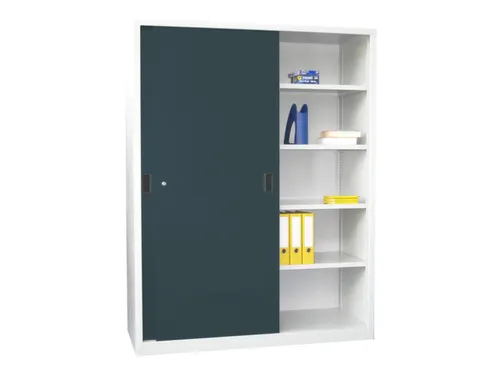schuifdeurkast,HxBxD 1950x1500x600mm,RAL7035,front RAL7016