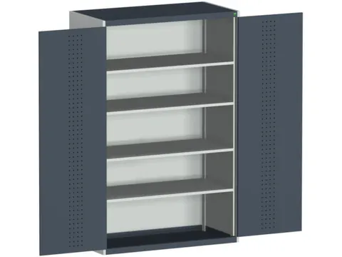 kast met geperforeerde platen,HxBxD 2000x1300x650mm,4xStalen bodem