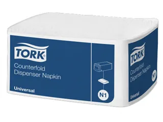 Tork 10935 Dispenserservet 30x33cm 1-laags Counterfold Wit 24x300st - 1