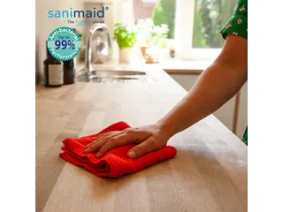 Sanimaid Microvezeldoeken Antibacterieel Set Blauw en Rood - 4