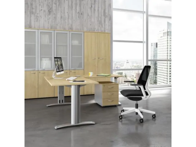 bureau,HxBxD 730x1400x800mm,blad wit,sledeframe wit