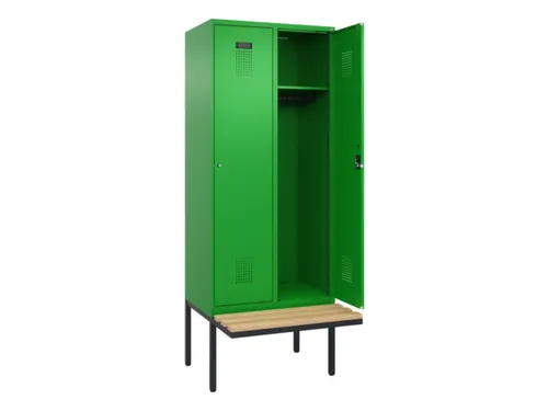 locker met bank,HxBxD 2120x800x815mm,2vak,vak B 400mm,cilinderslot