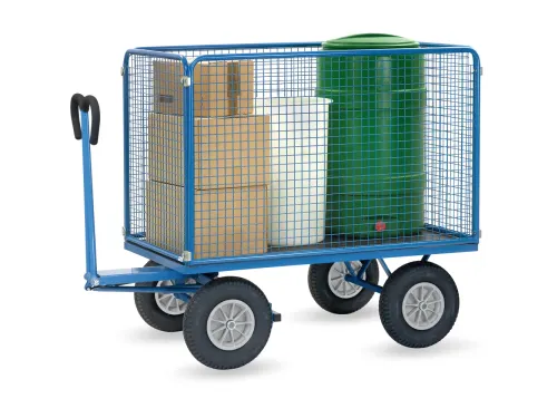 Handtrekwagen 6445P 750kg 1535x895mm draadgaas polyurethaan wielen
