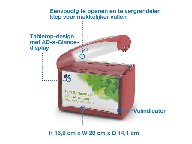 Distributeur de serviettes Xpressnap sur table N4 Signature Line rouge