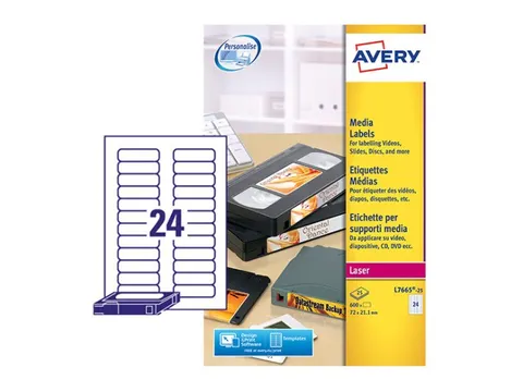 Etiket Avery L7665-25 72x21.2mm voor datatape's 600stuks