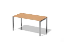 bureau HxBxD 740x1600x800mm blad beuken 4-voeten zilverkleurig