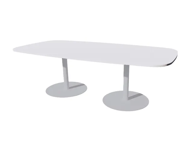 Linesto vergadertafel 240x120 deens ovaal krijtwit 25mm alu