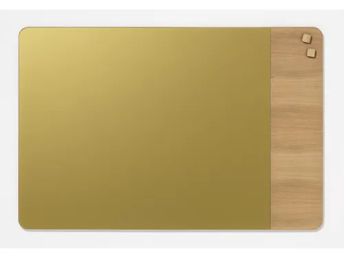Glasmagneetbord Naga 60x80cm goud/eiken afgeronde hoeken