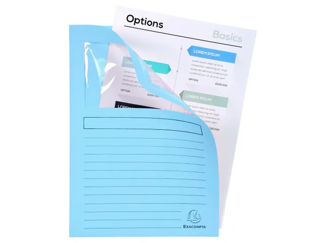 100 venstermappen SUPER 160g/m2 22x31cm Lichtblauw