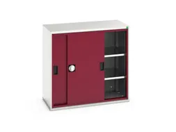 werkplaatskast 1000x1050x550mm 2xStalen bodem RAL7035 front RAL3004
