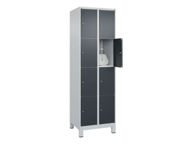 lockerkast,HxBxD 1950x600x500mm,2x4vakken,vak B 300mm,cil.-slot,voeten