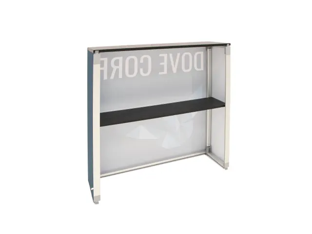 Comptoir FlexFrame 100x100cm cadre argent plateau noir