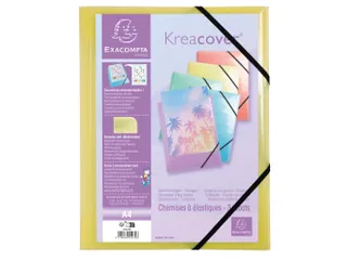 Elastomap Kreacover A4 3 Kleppen Assorti Pastel - 25