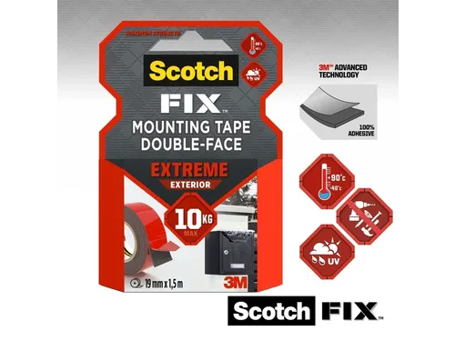 Plakband Scotch Extreme Exterior 19mm x 1,5m dubbelzijdig