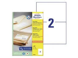 Etiket Avery Zweckform LR3655 210x148mm A5 recycled Wit 200 stuks