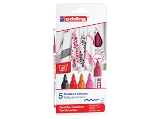 Viltstift edding 4500 textiel rond 2-3mm warm assorti - 2