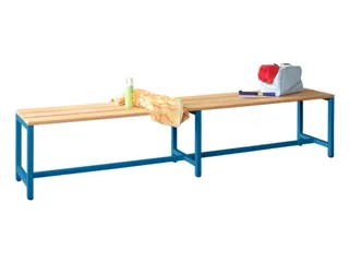 omkleedbank,LxD 2000x370mm,houten lijst beuken,onderstel RAL5010 - 2