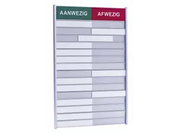 Aan- afwezigheidsbord voor 15 namen