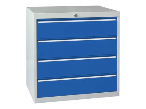 ladekast 800x715x600mm 4laden cilinderslot RAL7035 front RAL5010