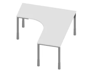 In hoogte verstelbaar bureau in vrije vorm,Bl-wit - 2